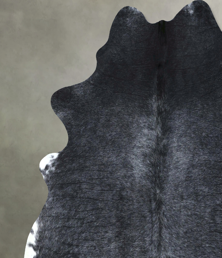 Solid Black XX-Large Brazilian Cowhide Rug 8'6"H x 7'2"W #B20726 by Hudson Hides