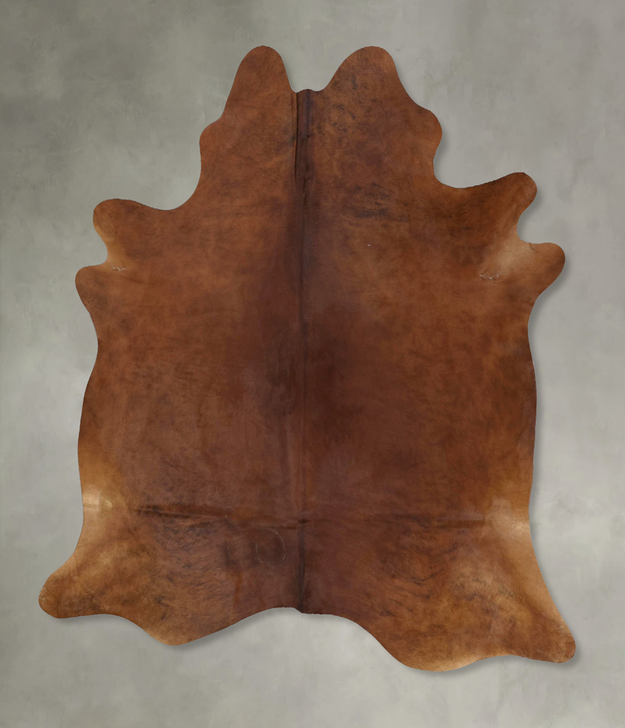 Solid Brown X-Large Brazilian Cowhide Rug 7'6"H x 6'6"W #B20729 by Hudson Hides