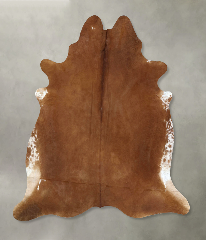 Solid Brown XX-Large Brazilian Cowhide Rug 7'10"H x 6'10"W #B20737 by Hudson Hides