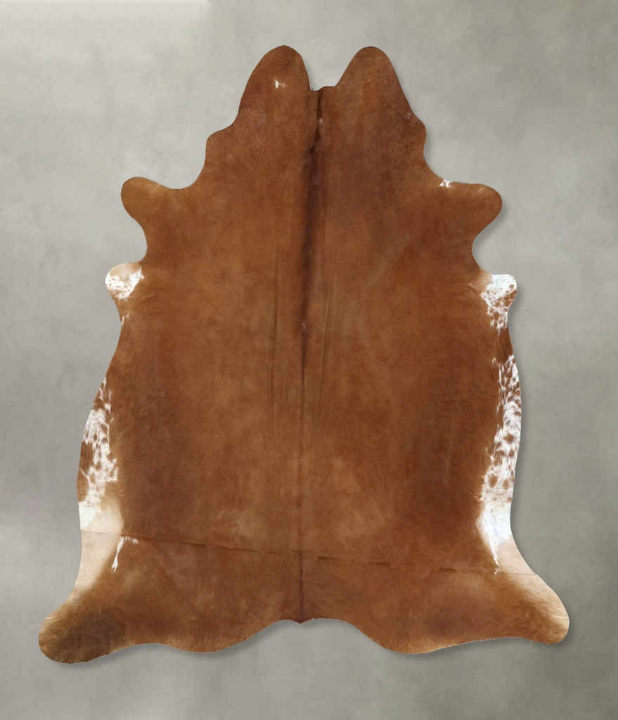 Solid Brown XX-Large Brazilian Cowhide Rug 7'10"H x 6'10"W #B20737 by Hudson Hides