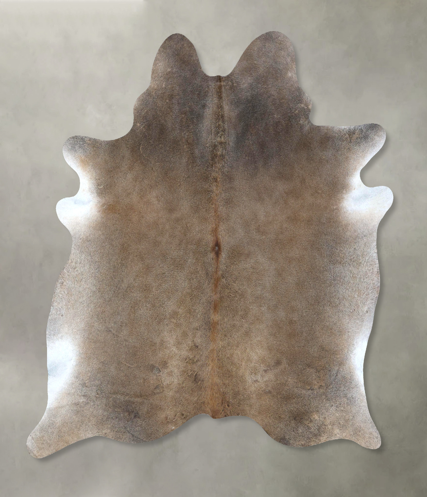 Grey with Beige X-Large Brazilian Cowhide Rug 7'4"H x 6'4"W #B20743 by Hudson Hides