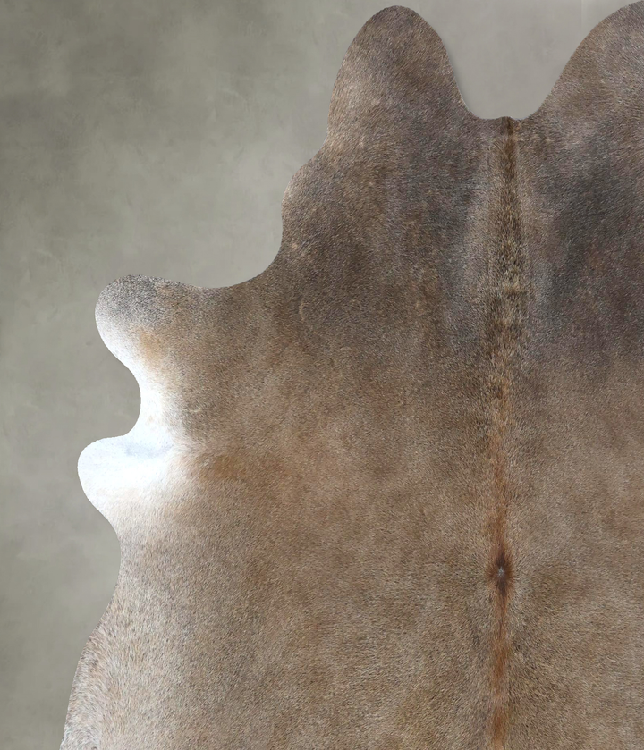 Grey with Beige X-Large Brazilian Cowhide Rug 7'4"H x 6'4"W #B20743 by Hudson Hides