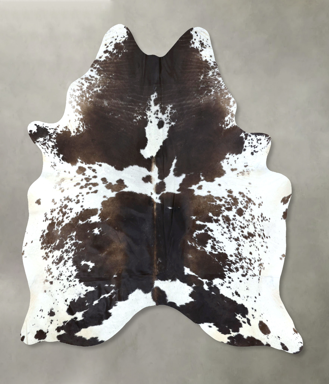Chocolate and White XX-Large Brazilian Cowhide Rug 8'7"H x 6'8"W #B207