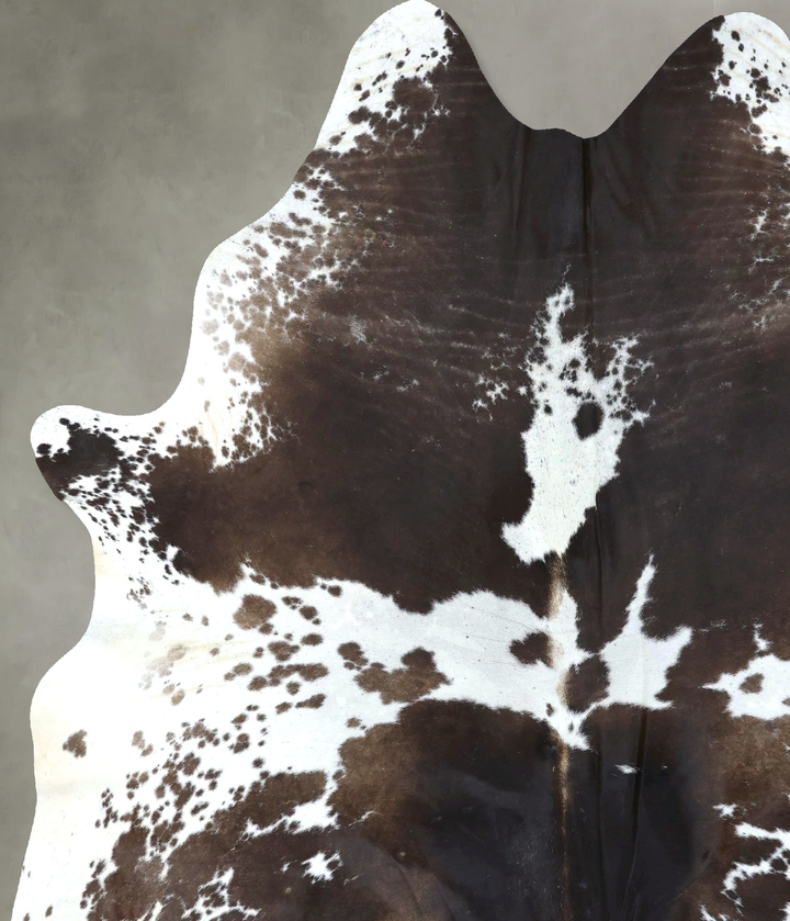 Chocolate and White XX-Large Brazilian Cowhide Rug 8'7"H x 6'8"W #B20744 by Hudson Hides