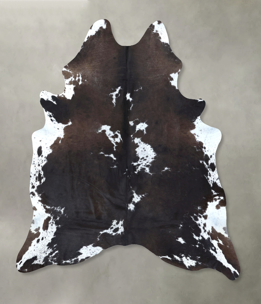Chocolate and White X-Large Brazilian Cowhide Rug 7'11"H x 6'3"W #B20747 by Hudson Hides