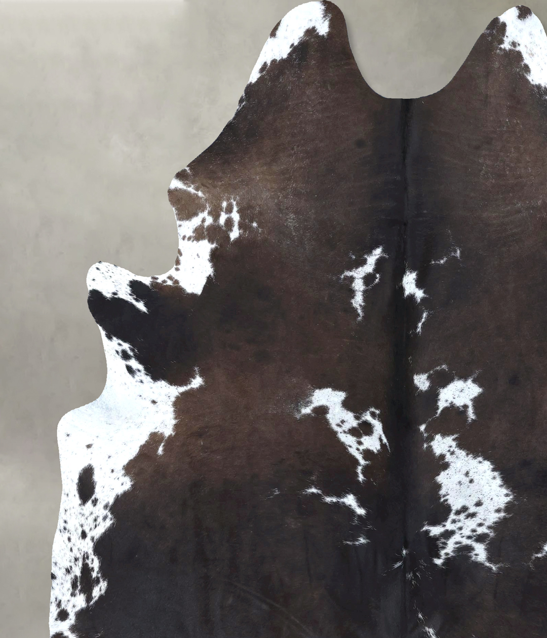 Chocolate and White X-Large Brazilian Cowhide Rug 7'11"H x 6'3"W #B207