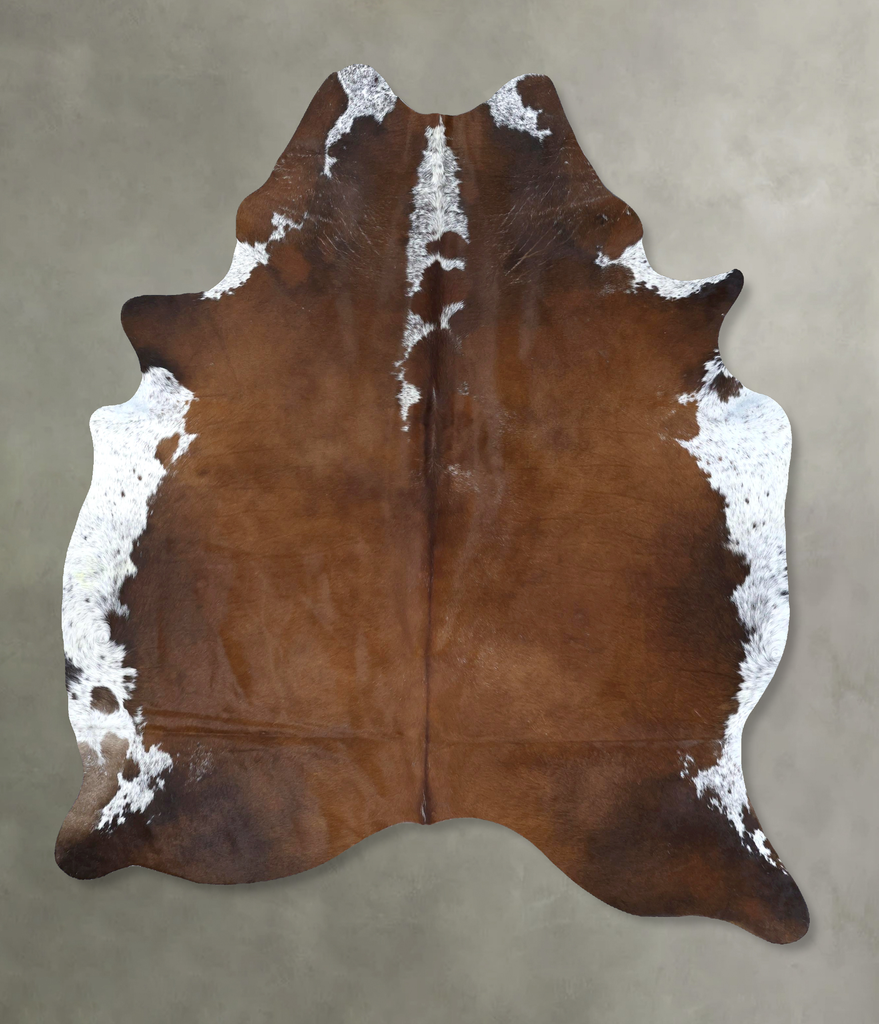 Chocolate and White X-Large Brazilian Cowhide Rug 7'9"H x 6'0"W #B20748 by Hudson Hides