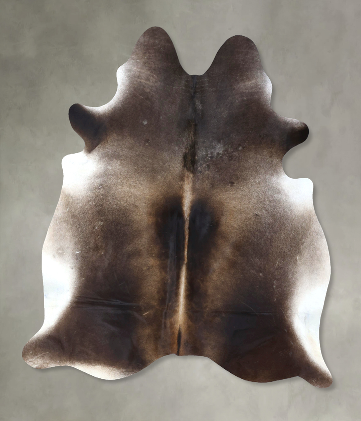 Dark Grey X-Large Brazilian Cowhide Rug 7'4"H x 6'7"W #B20752 by Hudson Hides