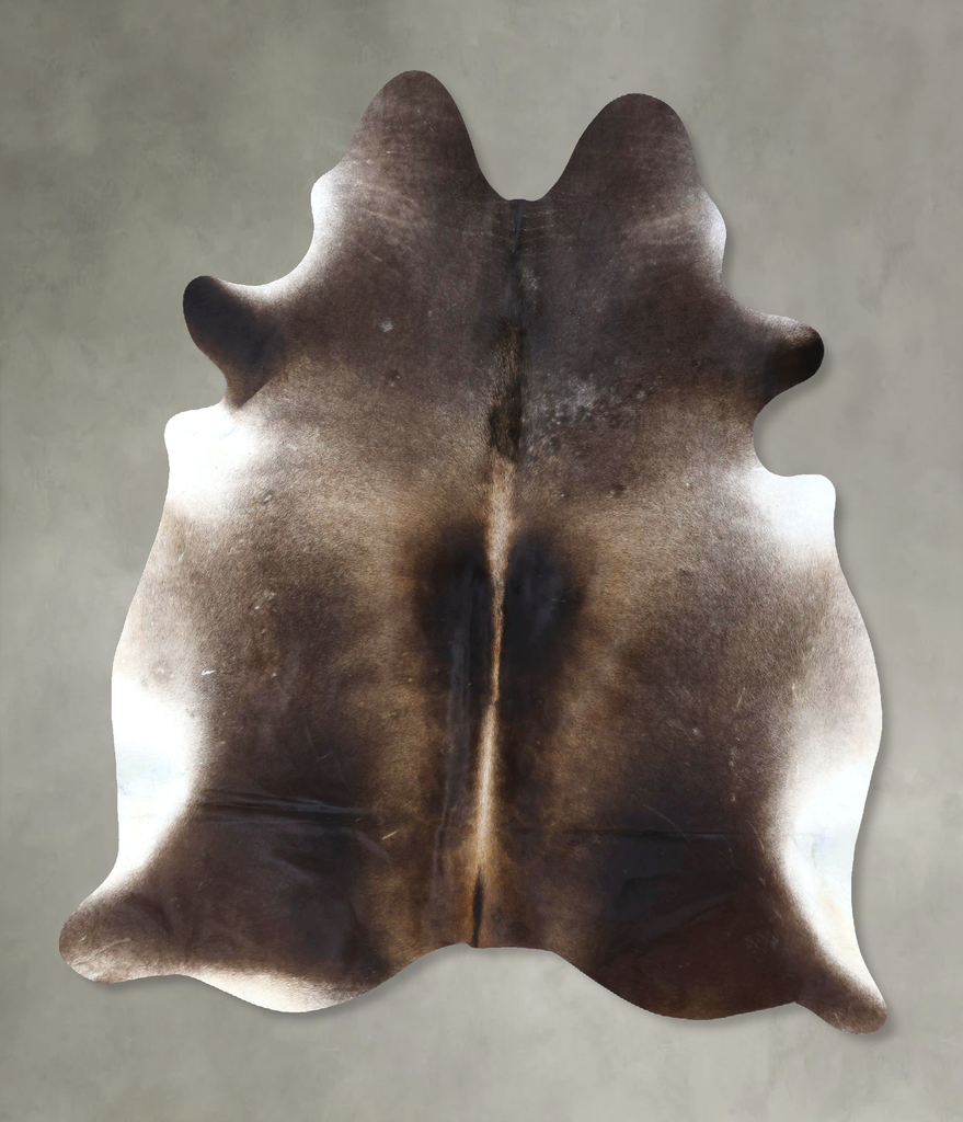 Dark Grey X-Large Brazilian Cowhide Rug 7'4"H x 6'7"W #B20752 by Hudson Hides