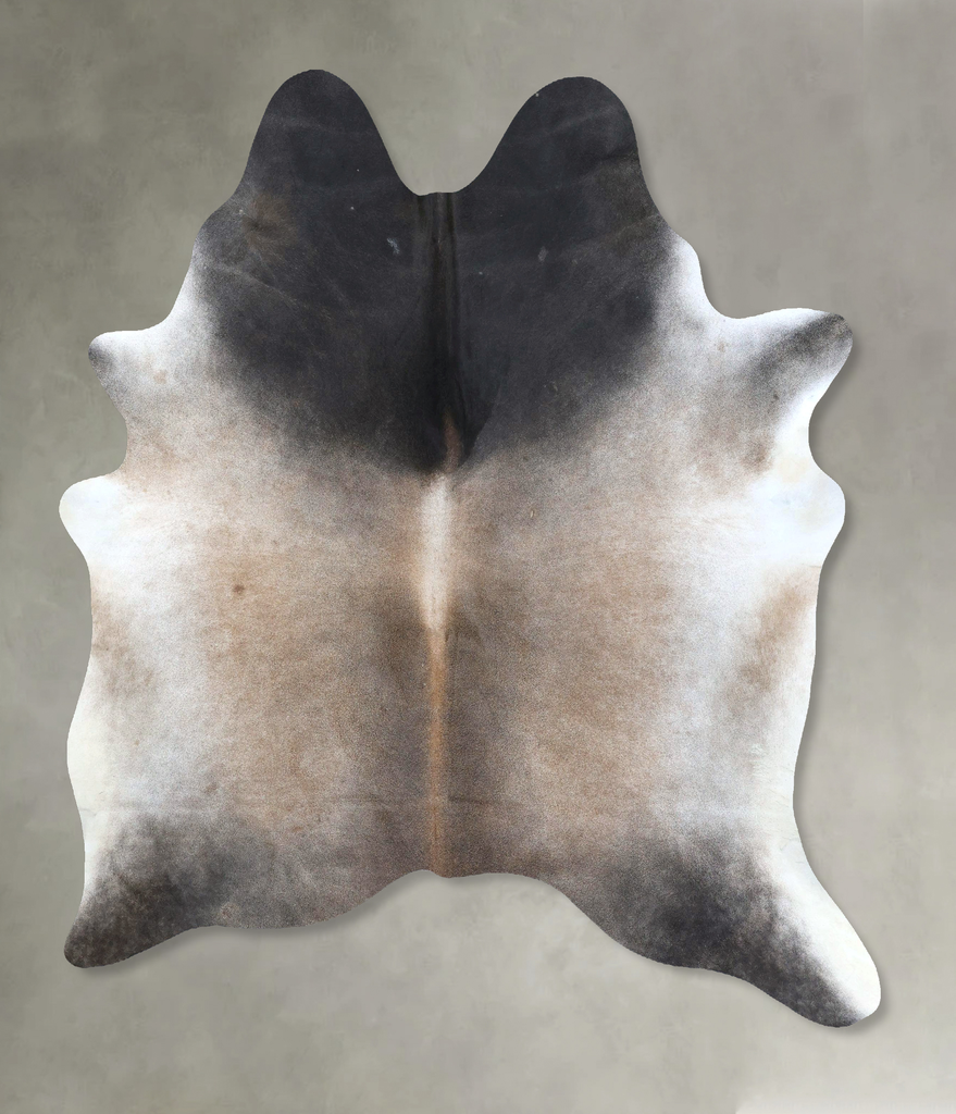 Grey with Beige X-Large Brazilian Cowhide Rug 7'5"H x 6'0"W #B20759 by Hudson Hides