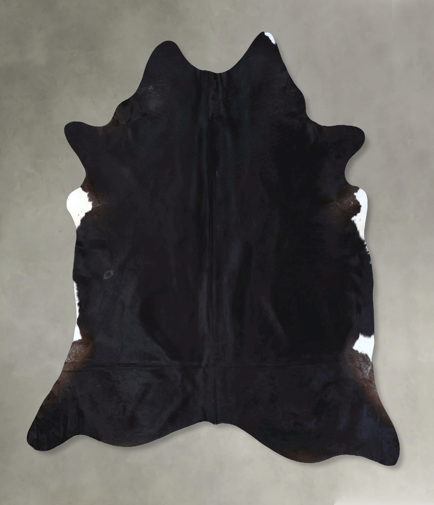 Solid Black XX-Large Brazilian Cowhide Rug 8'5"H x 7'6"W #B20760 by Hudson Hides