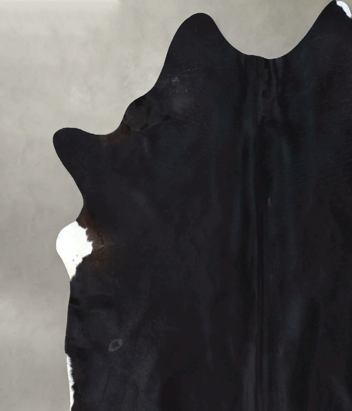 Solid Black XX-Large Brazilian Cowhide Rug 8'5"H x 7'6"W #B20760 by Hudson Hides