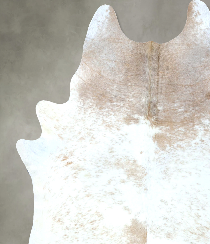 Ivory with Beige XX-Large Brazilian Cowhide Rug 8'6"H x 6'11"W #B20761 by Hudson Hides