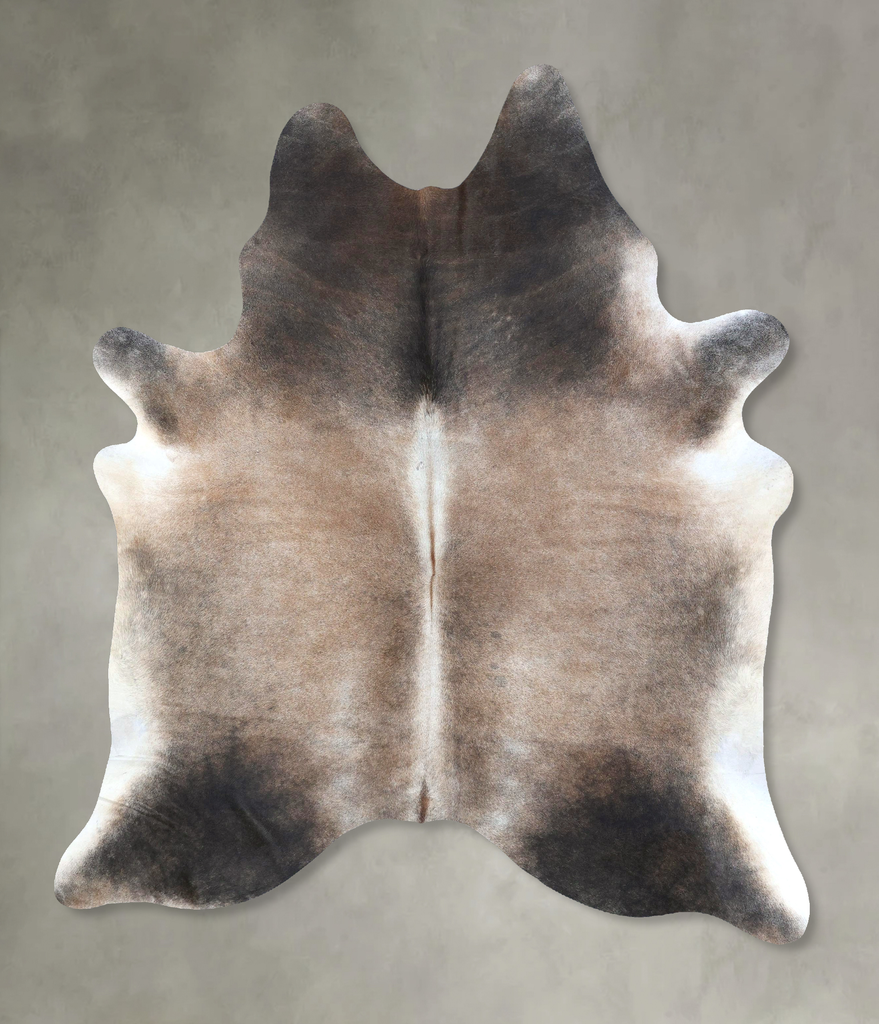 Grey with Beige X-Large Brazilian Cowhide Rug 8'0"H x 6'0"W #B20764 by Hudson Hides