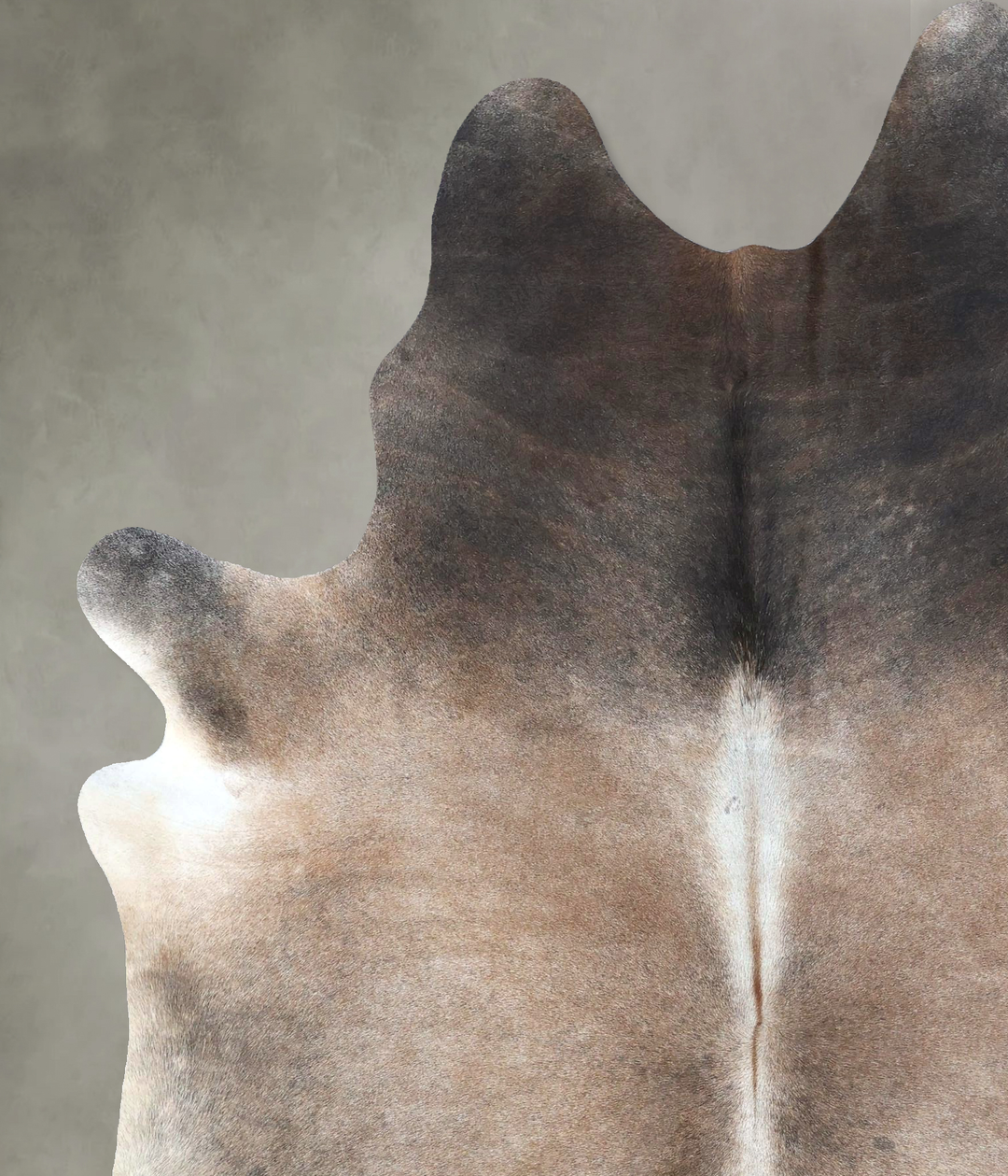 Grey with Beige X-Large Brazilian Cowhide Rug 8'0"H x 6'0"W #B20764 by