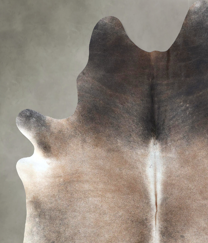 Grey with Beige X-Large Brazilian Cowhide Rug 8'0"H x 6'0"W #B20764 by Hudson Hides