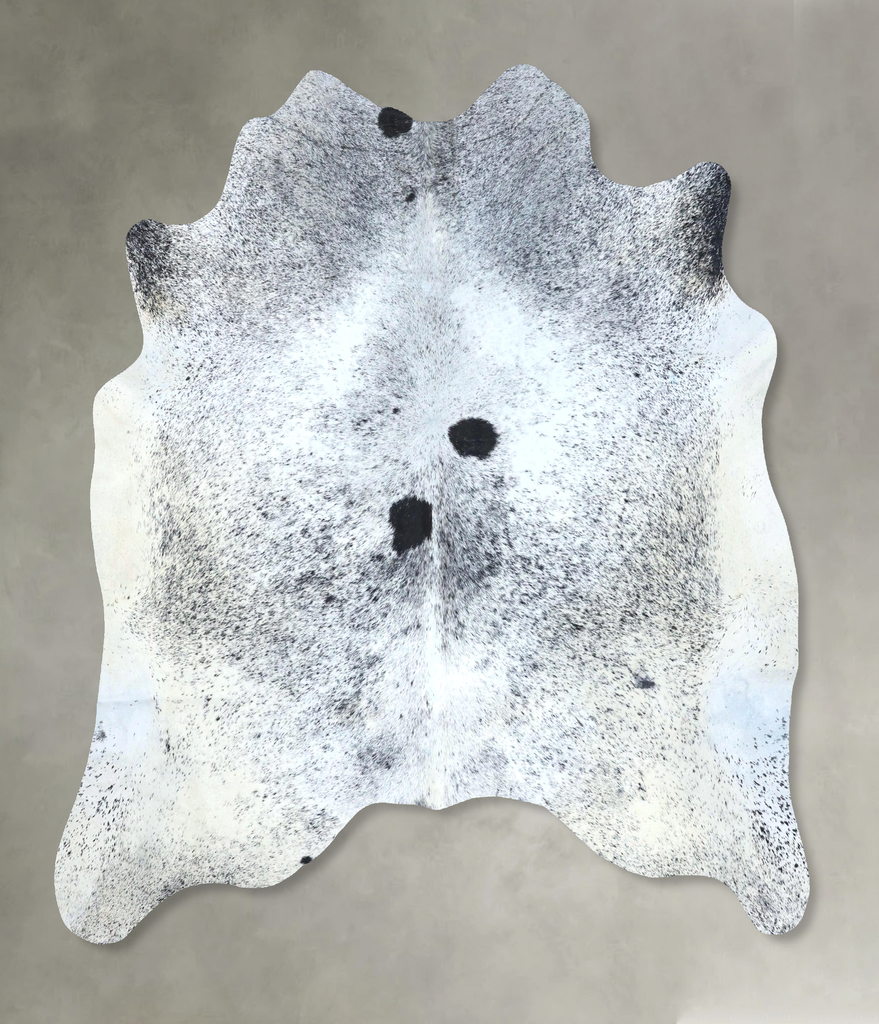 Salt and Pepper Black X-Large Brazilian Cowhide Rug 6'8"H x 6'8"W #B20765 by Hudson Hides