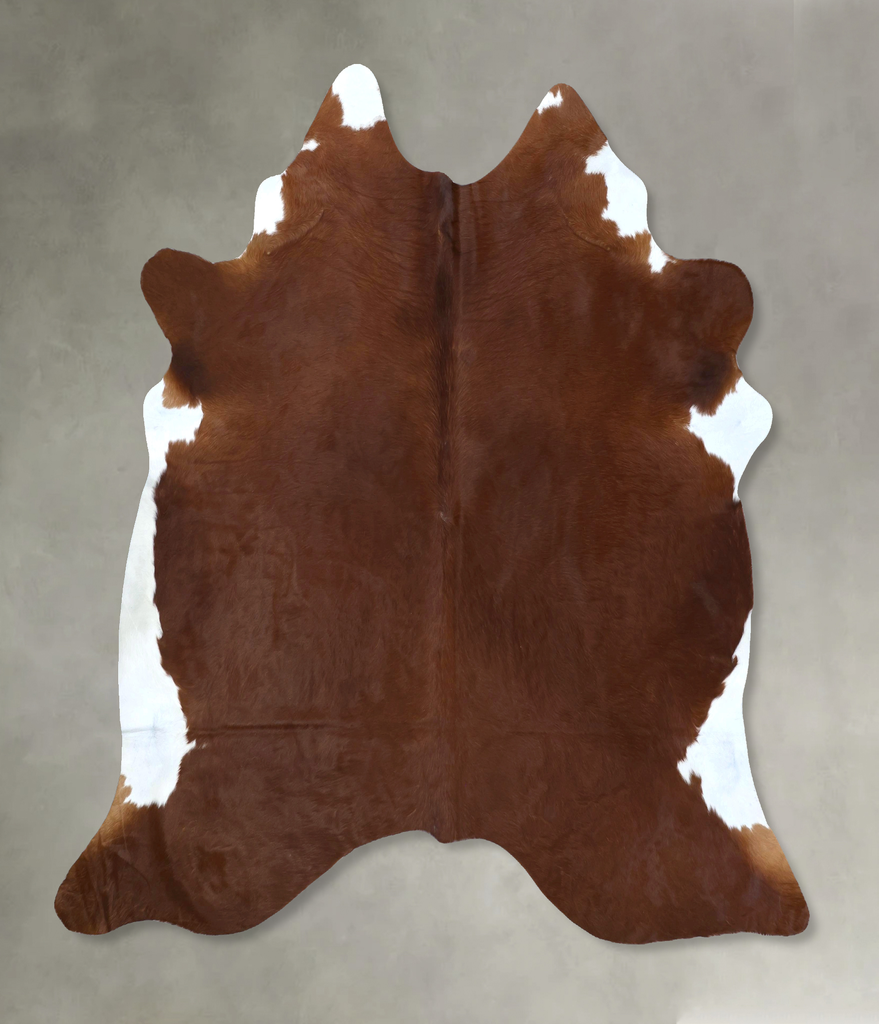 Brown and White Regular XX-Large Brazilian Cowhide Rug 7'9"H x 7'5"W #B20768 by Hudson Hides