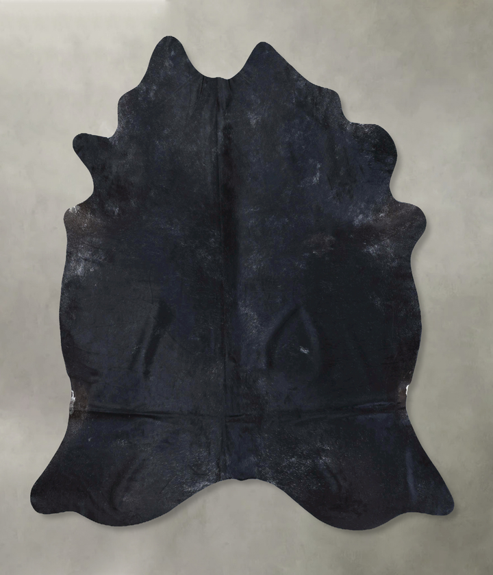 Solid Black XX-Large Brazilian Cowhide Rug 7'8"H x 6'9"W #B20769 by Hudson Hides