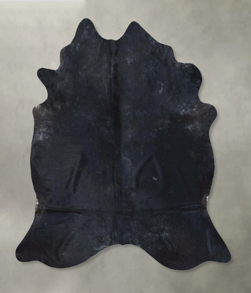 Solid Black XX-Large Brazilian Cowhide Rug 7'8"H x 6'9"W #B20769 by Hudson Hides