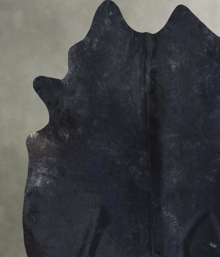 Solid Black XX-Large Brazilian Cowhide Rug 7'8"H x 6'9"W #B20769 by Hudson Hides