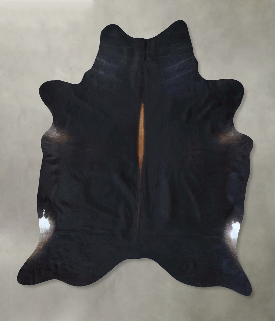 Solid Black XX-Large Brazilian Cowhide Rug 8'6"H x 6'11"W #B20772 by Hudson Hides
