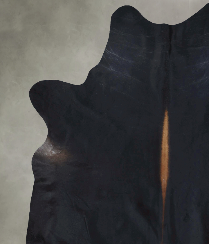 Solid Black XX-Large Brazilian Cowhide Rug 8'6"H x 6'11"W #B20772 by Hudson Hides