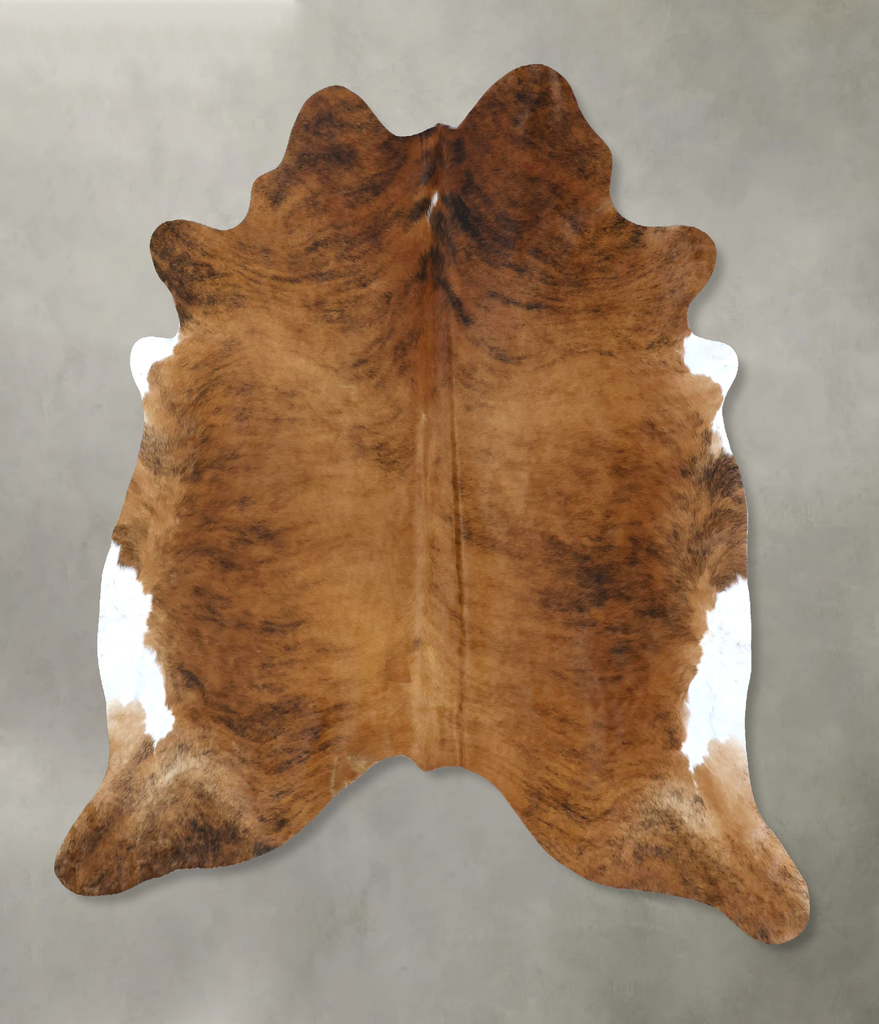 Medium Brindle X-Large Brazilian Cowhide Rug 7'4"H x 6'7"W #B20782 by Hudson Hides