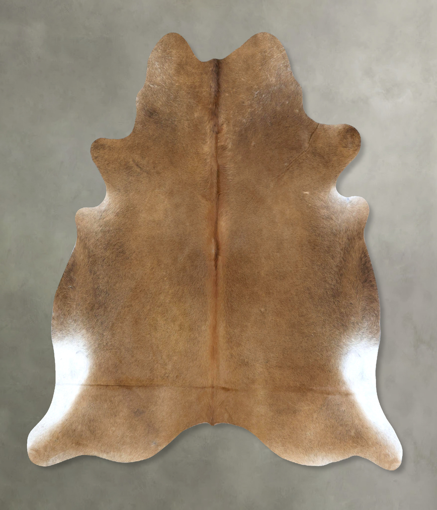 Light Caramel X-Large Brazilian Cowhide Rug 7'4"H x 6'10"W #B20790 by Hudson Hides
