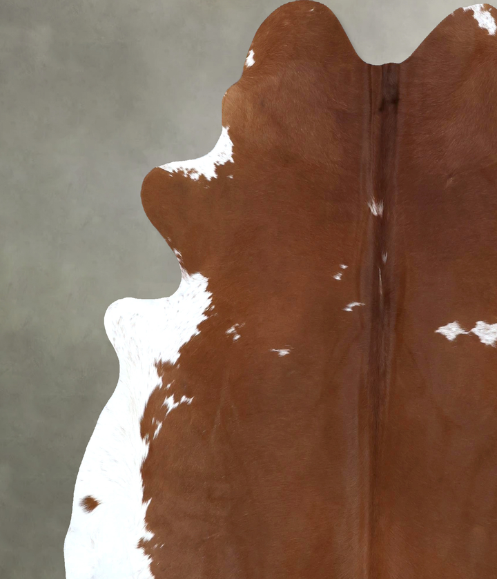 Brown and White Regular X-Large Brazilian Cowhide Rug 7'5"H x 6'7"W #B20794 by Hudson Hides
