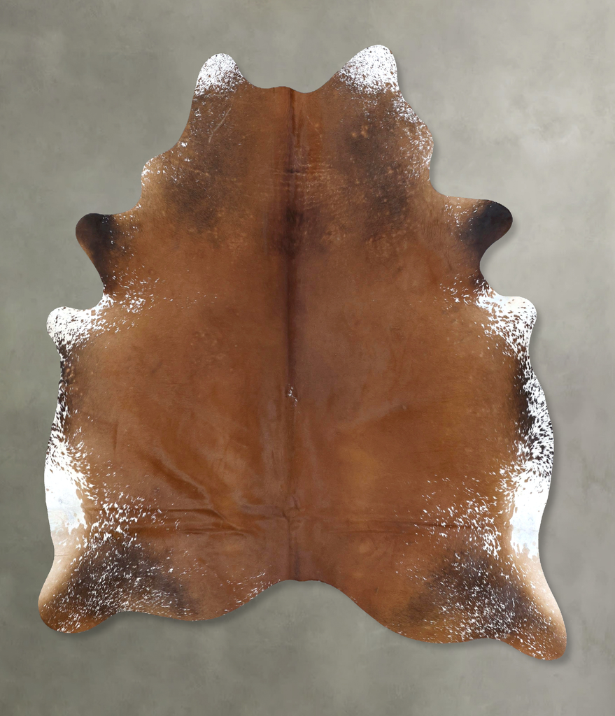 Salt and Pepper Brown X-Large Brazilian Cowhide Rug 7'7"H x 6'1"W #B20801 by Hudson Hides