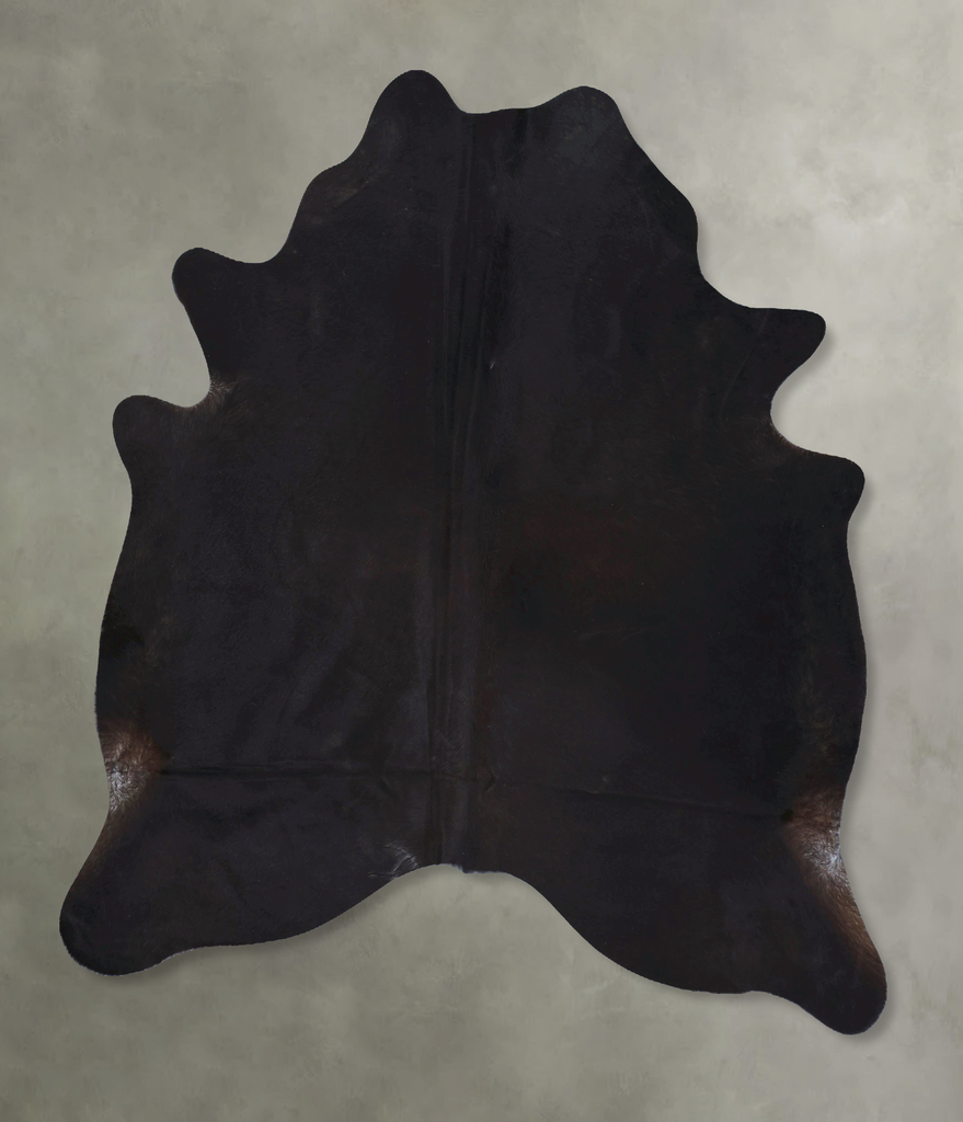 Solid Black X-Large Brazilian Cowhide Rug 7'8"H x 6'4"W #B20805 by Hudson Hides