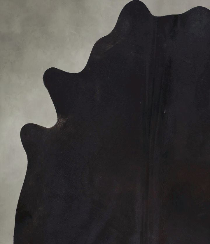 Solid Black X-Large Brazilian Cowhide Rug 7'8"H x 6'4"W #B20805 by Hudson Hides