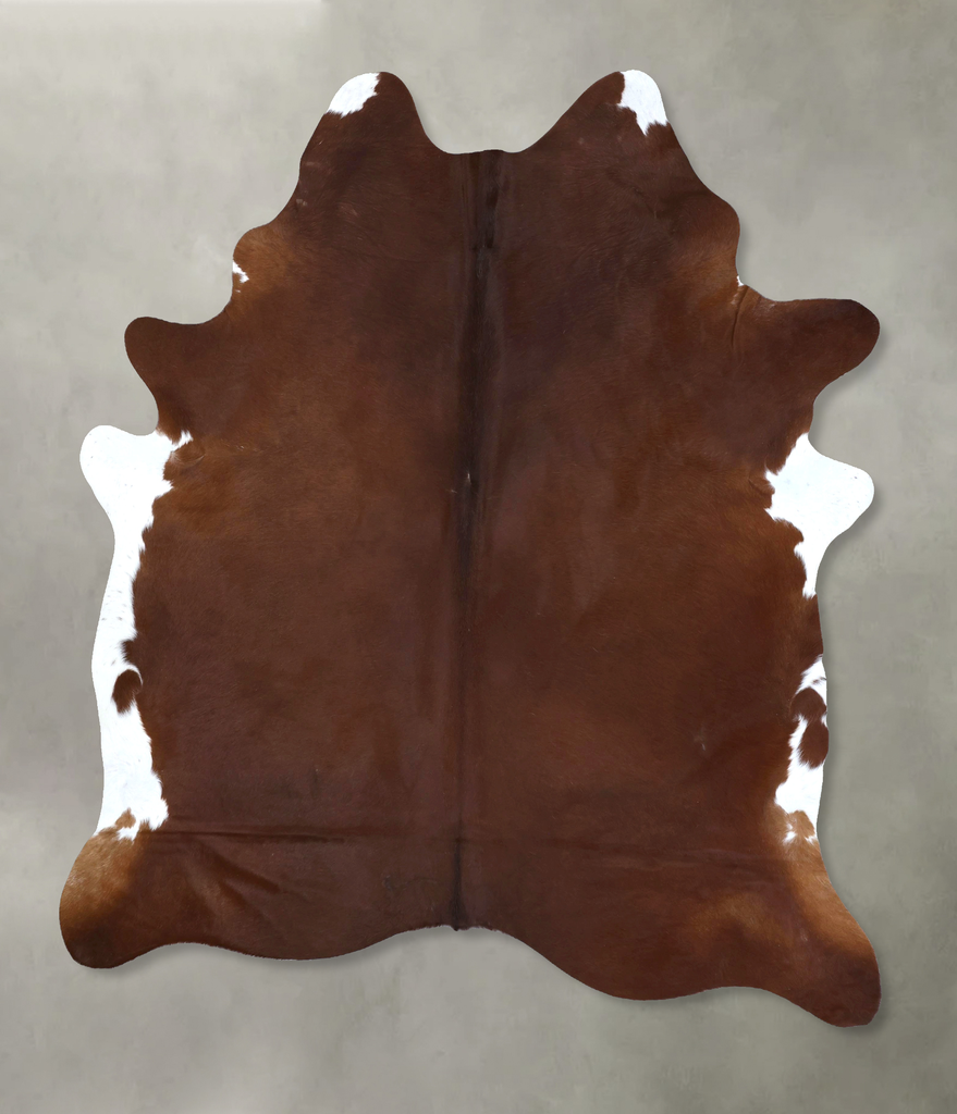 Brown and White Regular XX-Large Brazilian Cowhide Rug 8'11"H x 7'1"W #B20810 by Hudson Hides