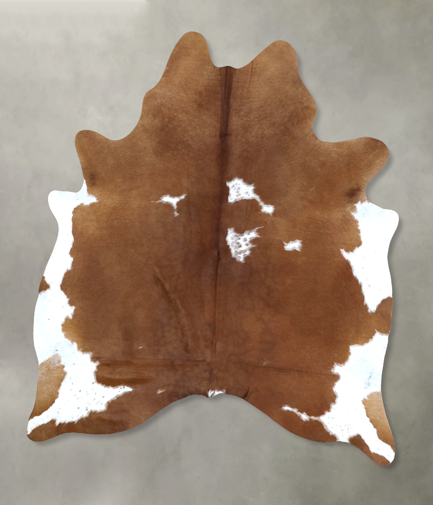 Brown and White XX-Large Brazilian Cowhide Rug 8'0"H x 6'4"W #B20811 by Hudson Hides