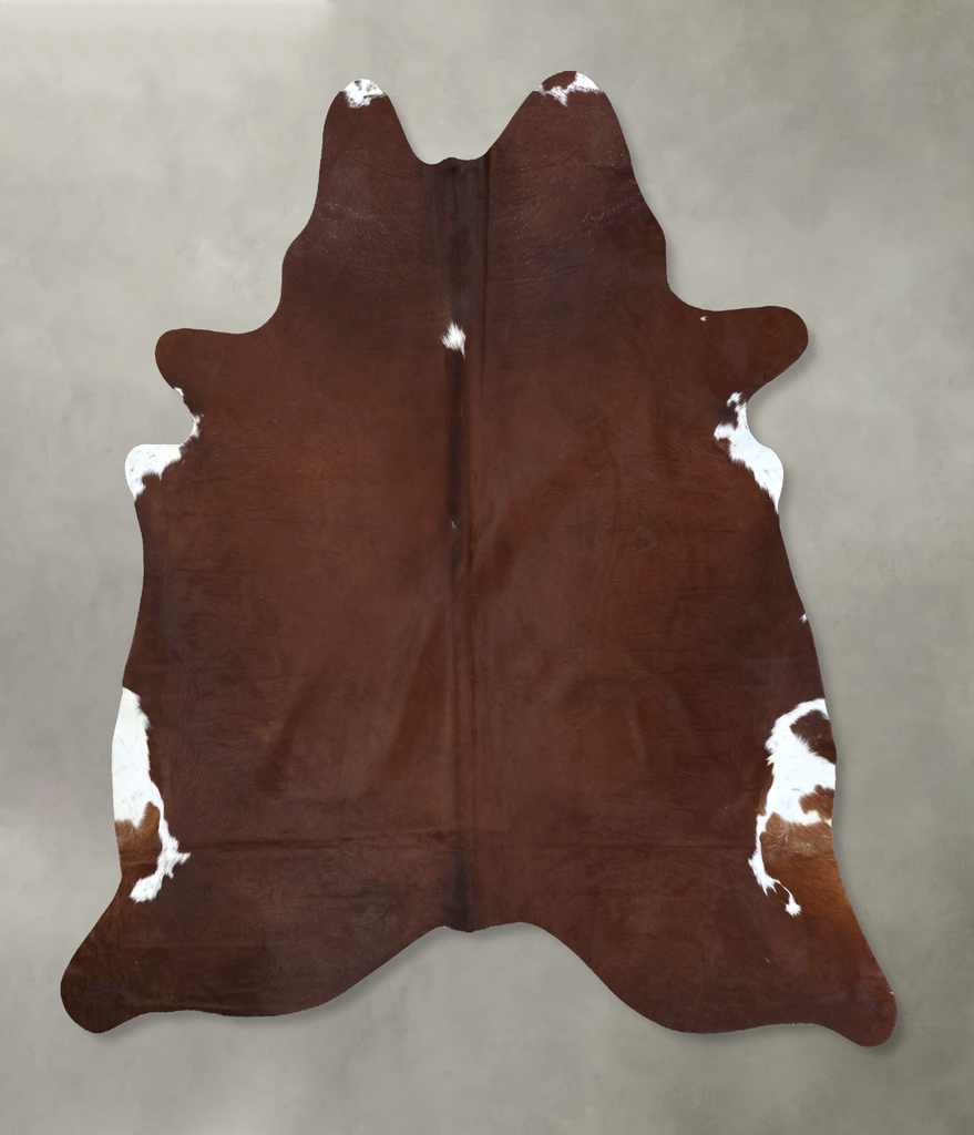 Solid Brown XX-Large Brazilian Cowhide Rug 7'6"H x 6'11"W #B20827 by Hudson Hides