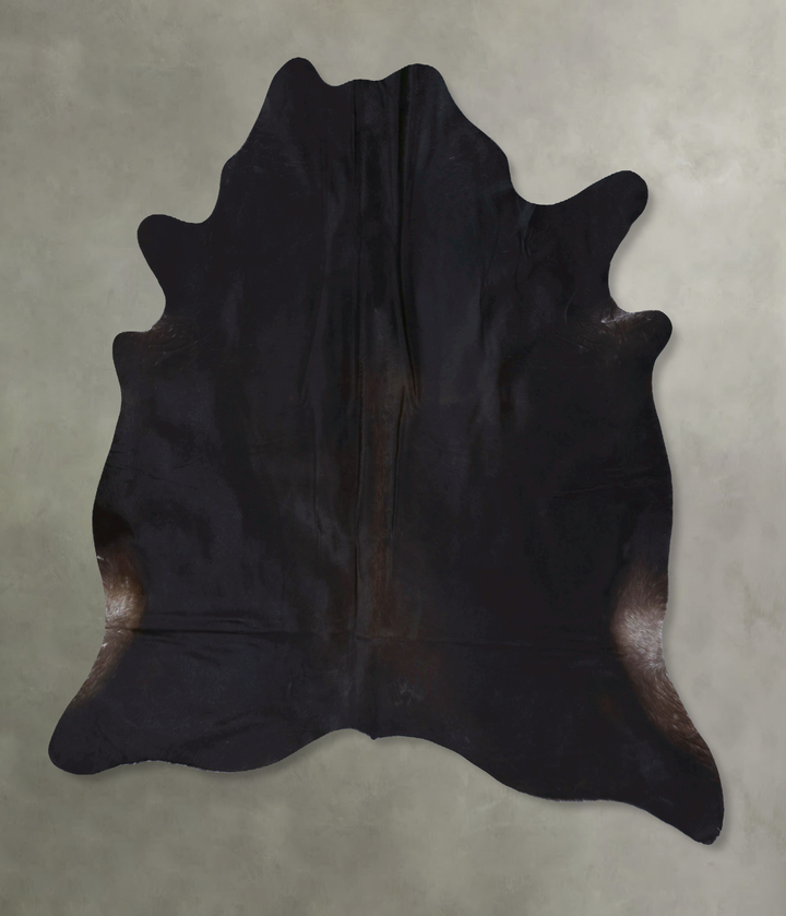 Solid Black XX-Large Brazilian Cowhide Rug 7'6"H x 6'10"W #B20829 by Hudson Hides