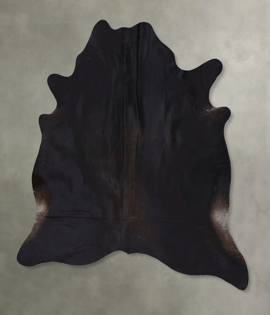 Solid Black XX-Large Brazilian Cowhide Rug 7'6"H x 6'10"W #B20829 by Hudson Hides
