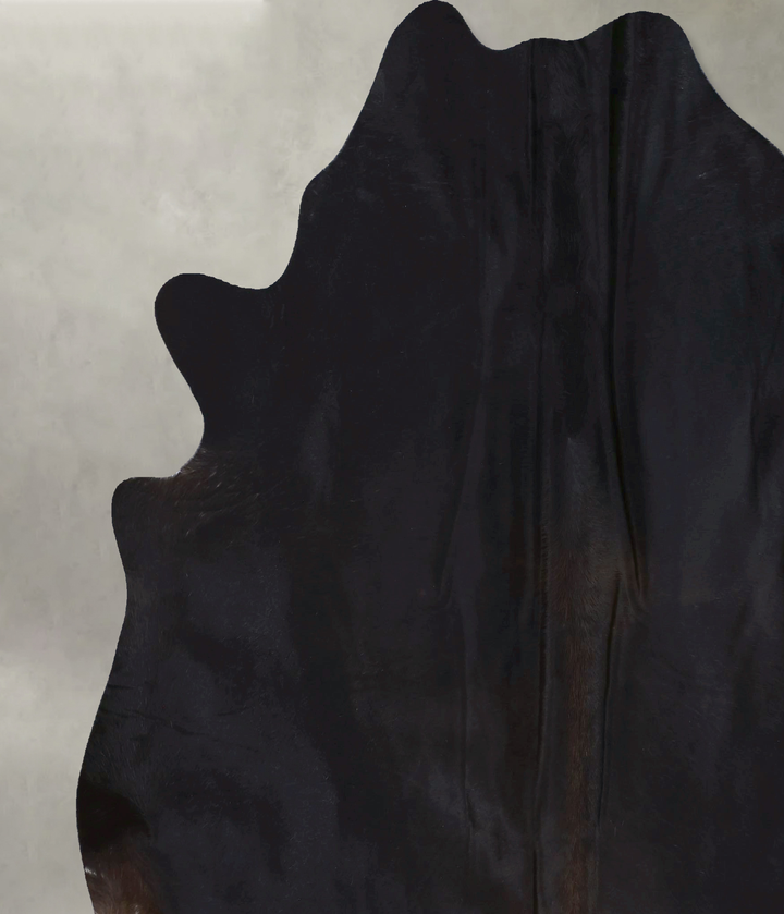 Solid Black XX-Large Brazilian Cowhide Rug 7'6"H x 6'10"W #B20829 by Hudson Hides