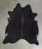 Solid Black XX-Large Brazilian Cowhide Rug 8'1