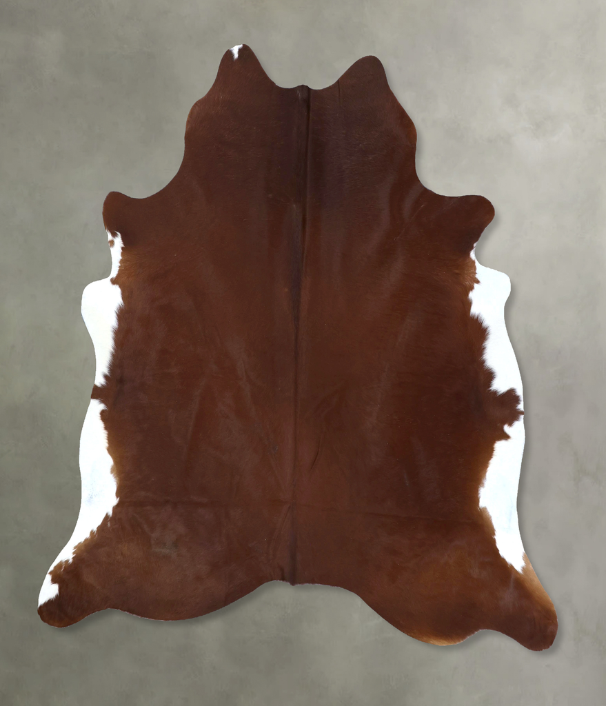 Solid Brown XX-Large Brazilian Cowhide Rug 7'3"H x 7'0"W #B20837 by Hudson Hides