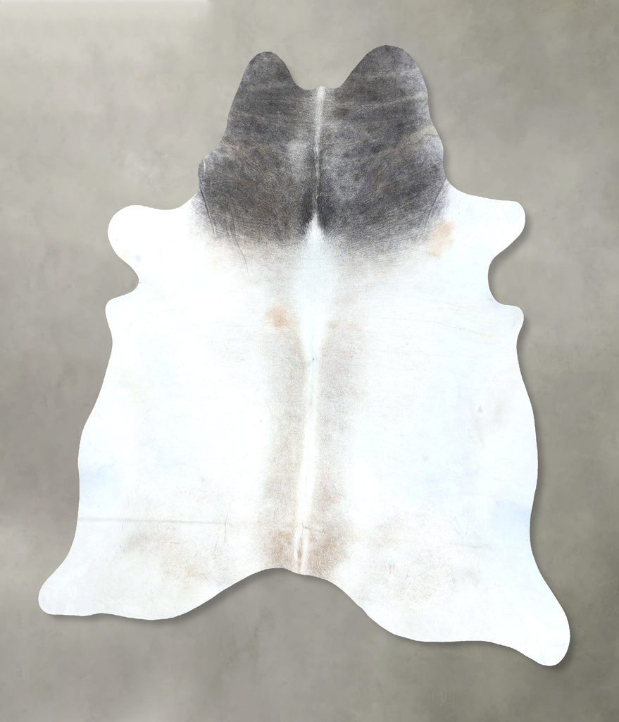Grey with Beige XX-Large Brazilian Cowhide Rug 7'11"H x 6'10"W #B20840 by Hudson Hides
