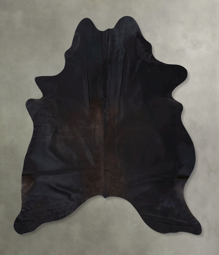 Solid Black XX-Large Brazilian Cowhide Rug 8'0"H x 6'5"W #B20844 by Hudson Hides