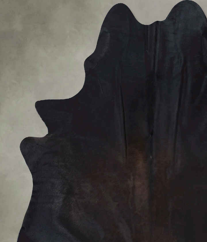 Solid Black XX-Large Brazilian Cowhide Rug 8'0"H x 6'5"W #B20844 by Hudson Hides