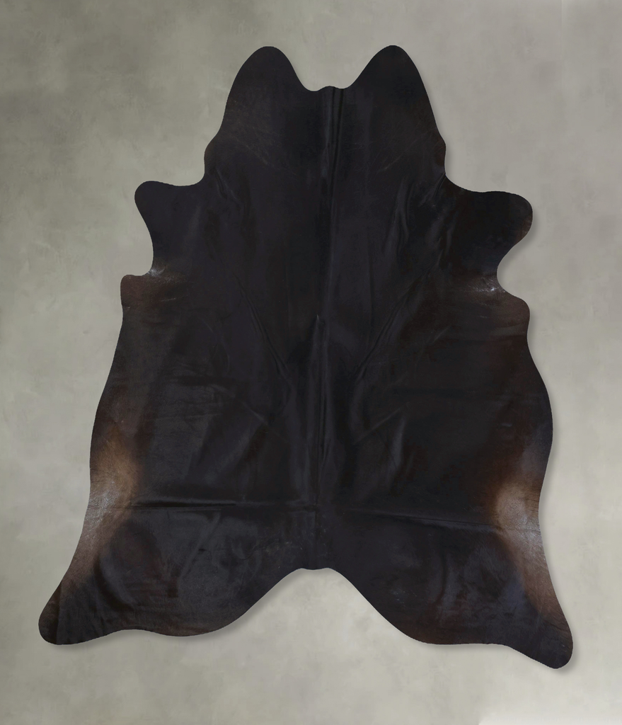 Solid Black XX-Large Brazilian Cowhide Rug 8'5"H x 7'4"W #B20845 by Hudson Hides