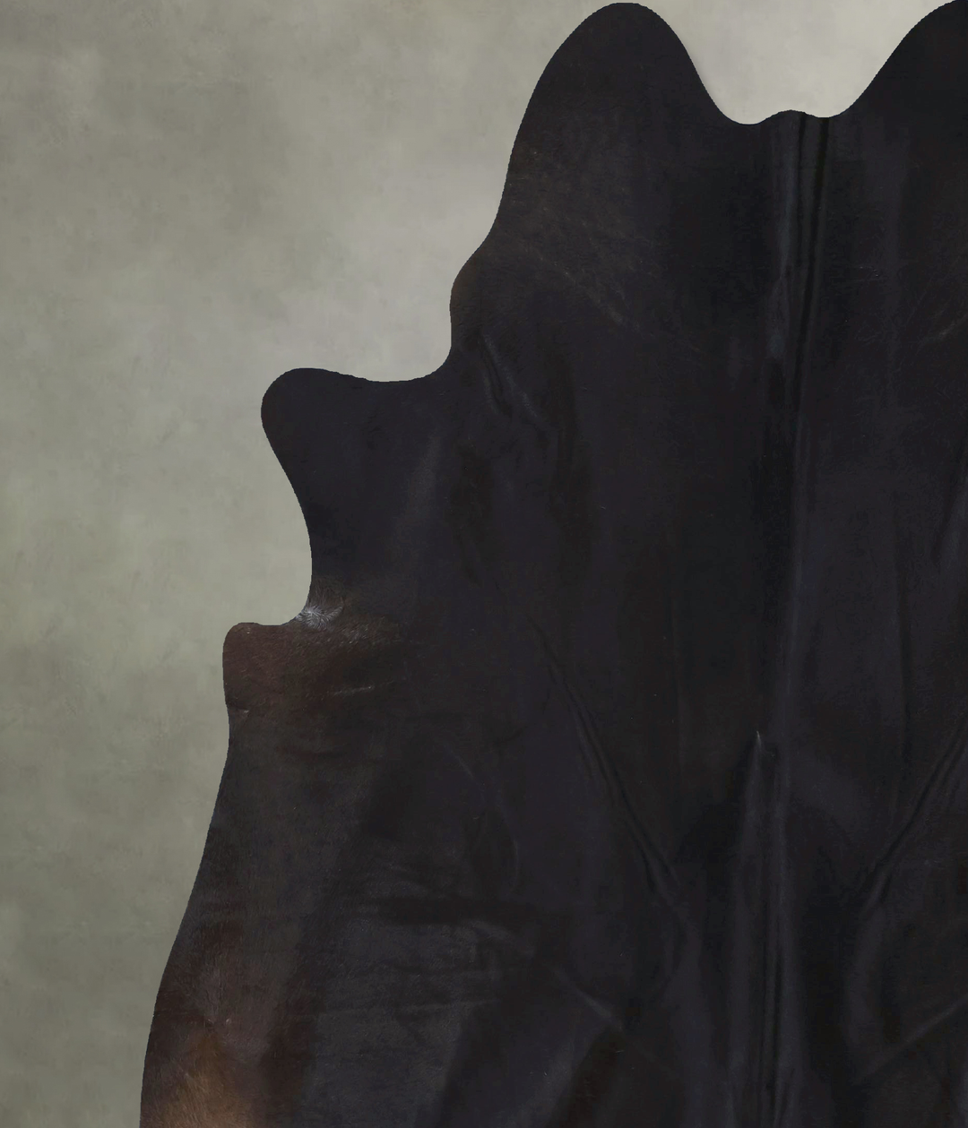 Solid Black XX-Large Brazilian Cowhide Rug 8'5"H x 7'4"W #B20845 by Hu