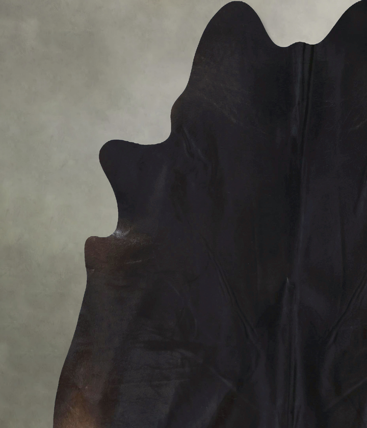 Solid Black XX-Large Brazilian Cowhide Rug 8'5"H x 7'4"W #B20845 by Hudson Hides