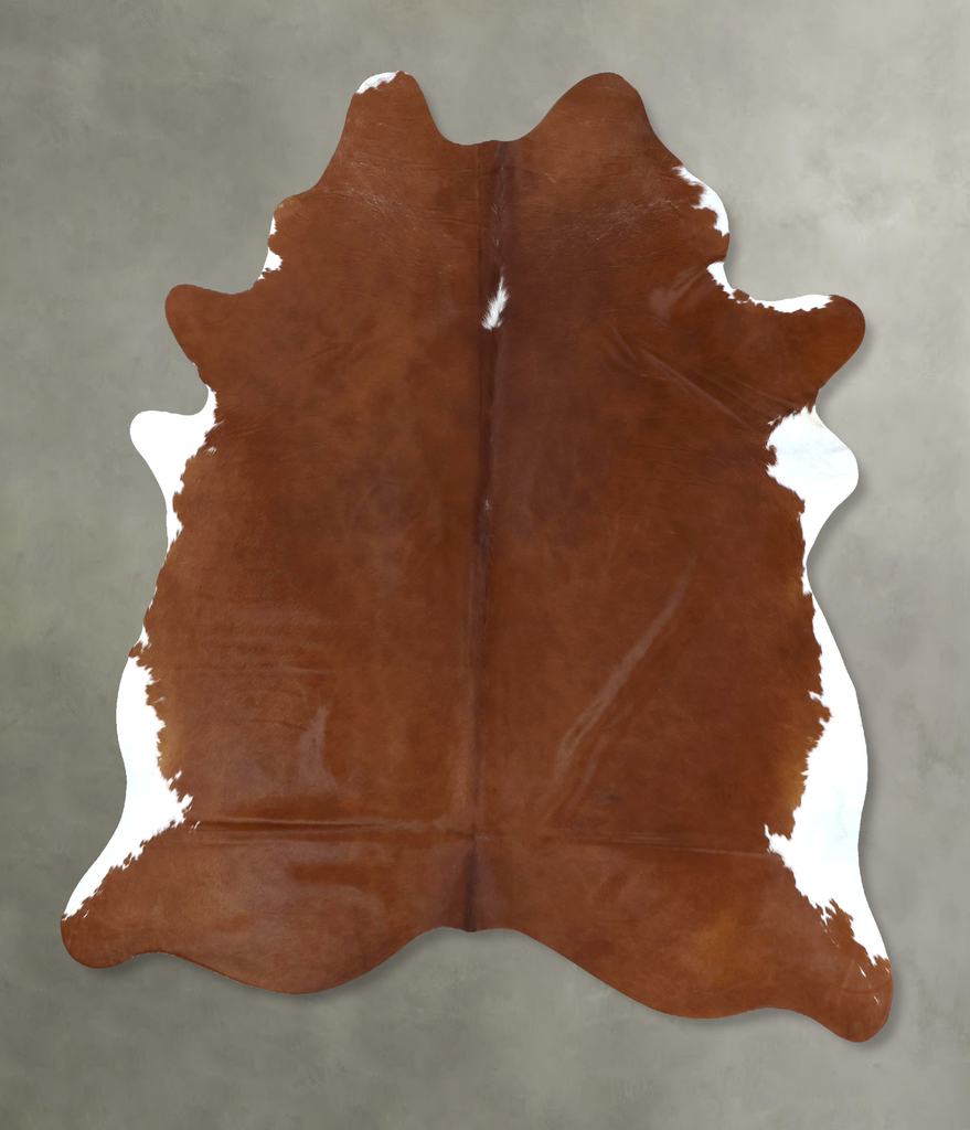 Brown and White Regular XX-Large Brazilian Cowhide Rug 7'10"H x 6'5"W #B20855 by Hudson Hides