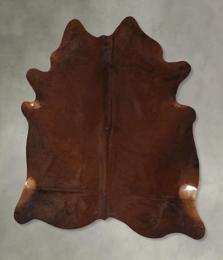 Solid Brown XX-Large Brazilian Cowhide Rug 8'2"H x 7'0"W #B20857 by Hudson Hides