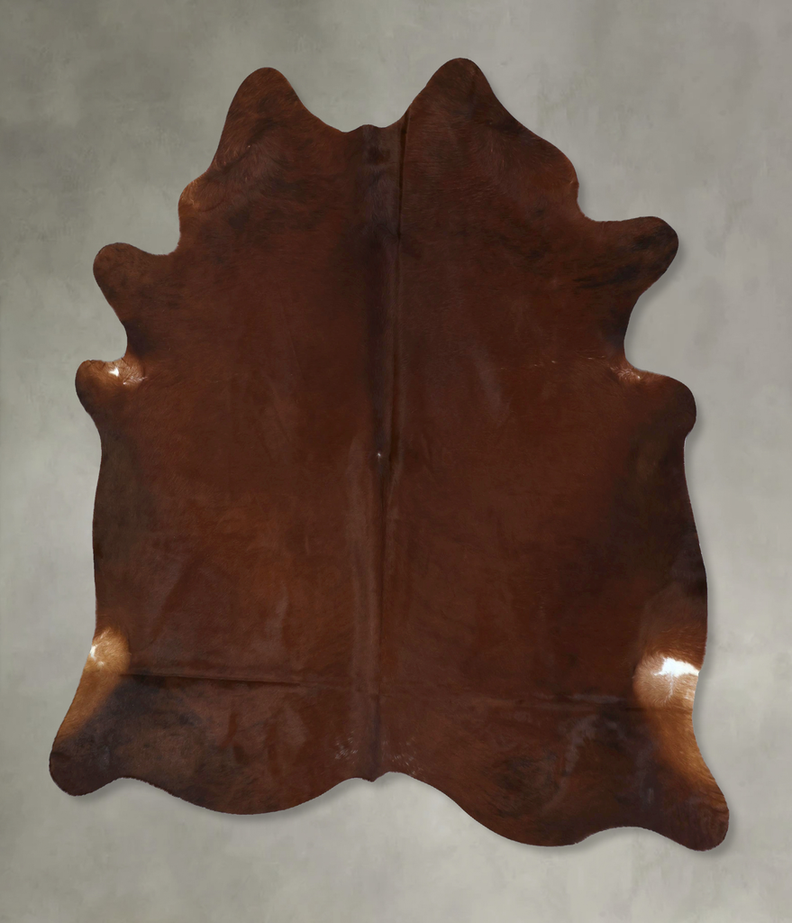 Solid Brown XX-Large Brazilian Cowhide Rug 8'2"H x 7'0"W #B20857 by Hudson Hides